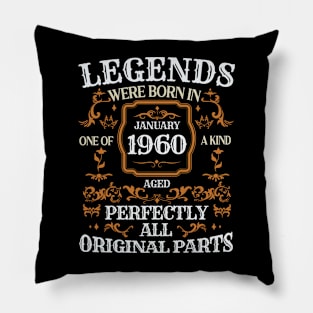 Legends Were Born In January 1960 Birthday Pillow