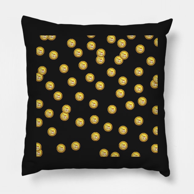 ShibaDoge Crypto Dots Pillow by HerbalBlue