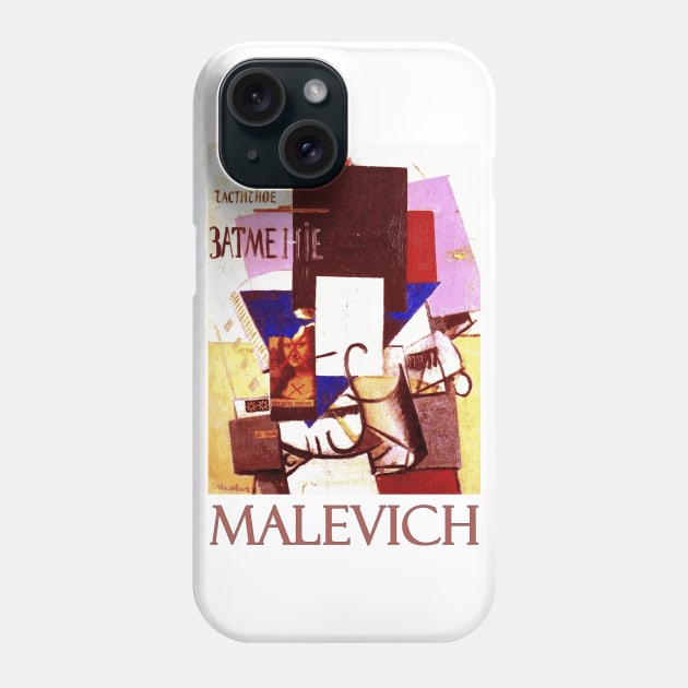 Composition with the Mona Lisa by Kazimir Malevich Phone Case by Naves