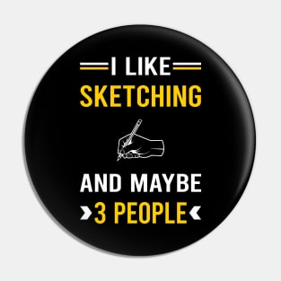 3 People Sketching Sketch Pin