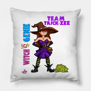 WITCH  VS GENIE  TEAM TRICK-ZEE SHIRT Pillow