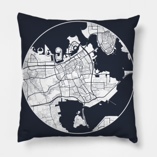 Manama, Bahrain City Map - Full Moon Pillow