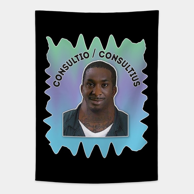 Consultio / Consultius Peep Show Johnson Wide Neck Tribute Design Tapestry by DankFutura