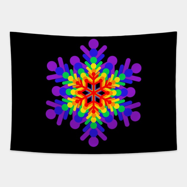 Rainbow Gay Pride Snowflakes Tapestry by Muzehack