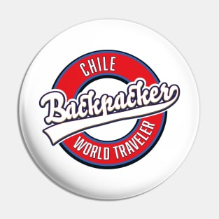 Chile backpacker world traveler logo Pin