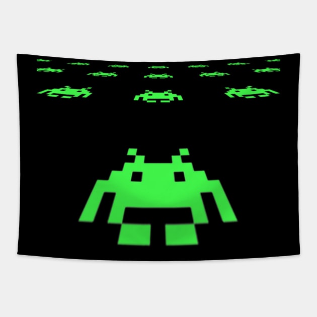 Retro Invaders Tapestry by Shezika