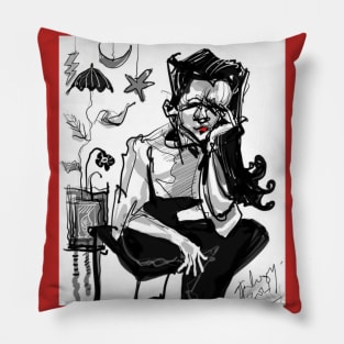 sitting girl Pillow