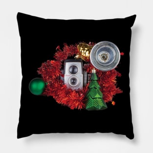 Vintage Christmas Camera Pillow