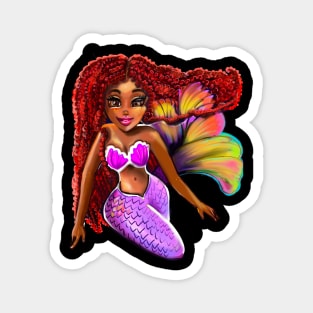African American Mermaid Magnet