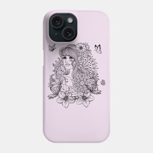 Flower Girl with Butterflies Phone Case