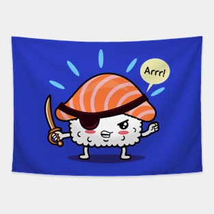 Funny Cute Kawaii Original Pirate Japanese Sushi Cartoon Tapestry