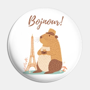 Bojnour! Capybara in Paris Pin