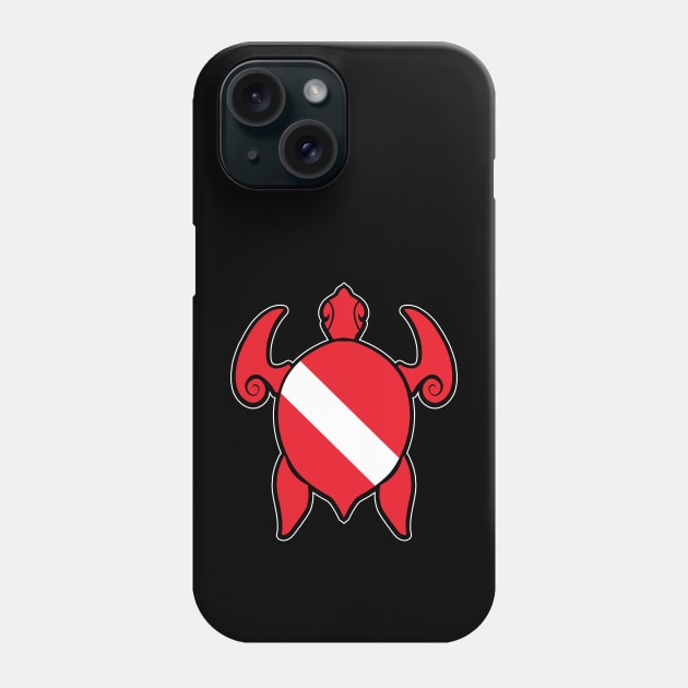 Turtle Scuba Dive Flag Phone Case by eighttwentythreetees