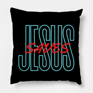 Jesus Saves - Christian Typography Pillow