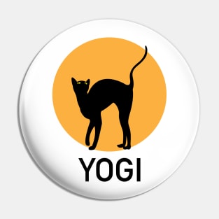 Halloween Black Cat Pose Yogi Pin