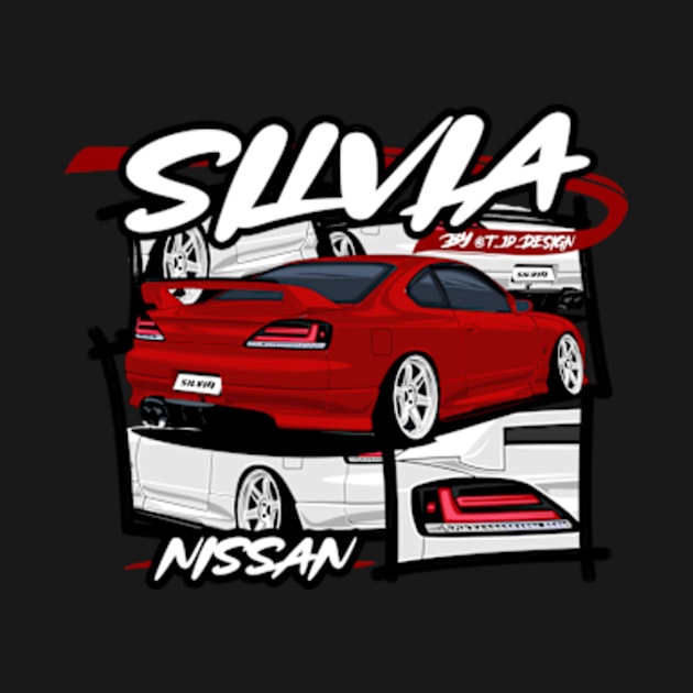 Red Nissasn Silvia S15, JDM Car by T-JD