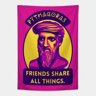 Pythagoras Portrait and Quote Tapestry