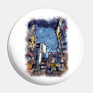 Tokyo City Streets Travel Poster Series watercolor ink edition 02 Pin