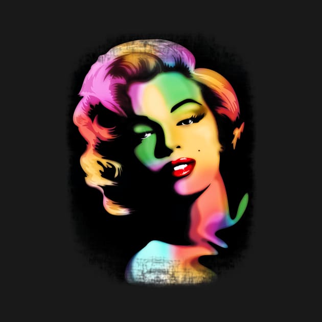 Marilyn PopArt Rainbow Colors Portrait by BluedarkArt