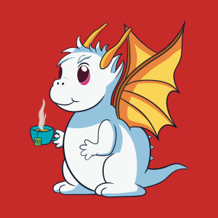 Cute Dragon with Cup of Tea T-Shirt