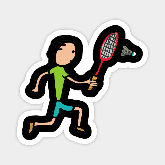 Badminton Magnet by Mark Ewbie