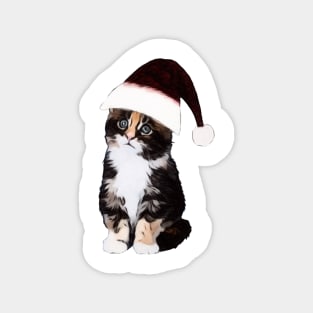 Christmas Cat In A Hat Art Magnet