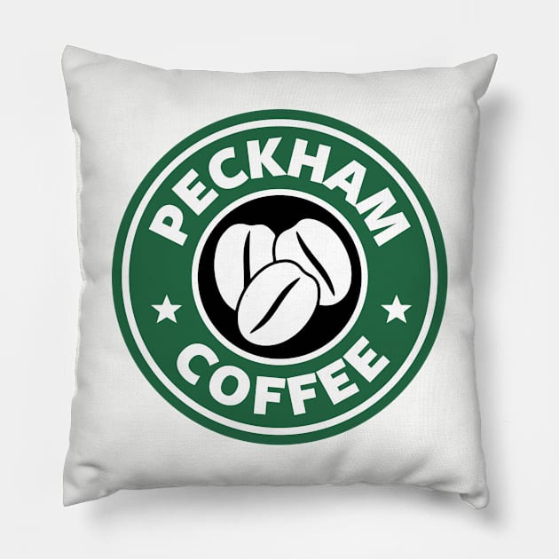 Peckham Coffee Starbucks Pillow by Rebus28