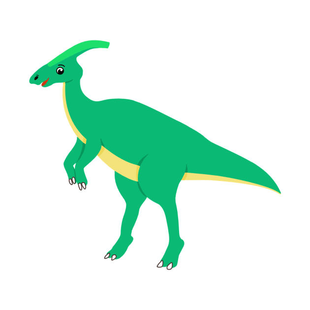 Cute Happy Dinosaur Parasaurolophus by Cute Tees Kawaii