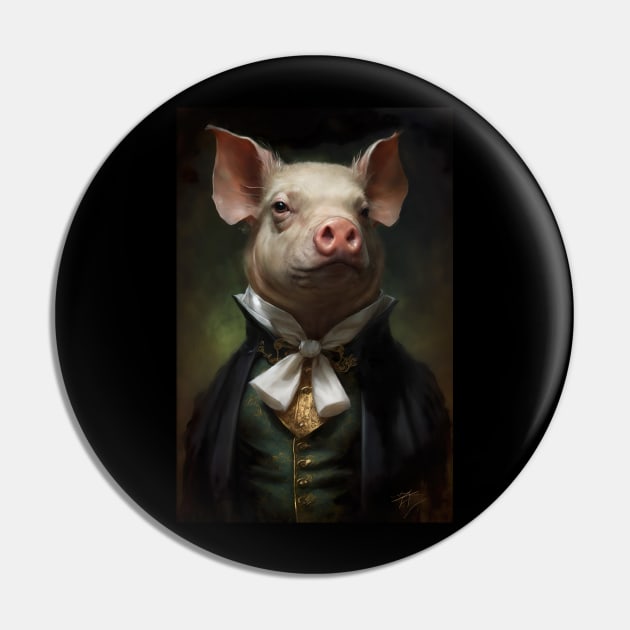 Pig Prince Classic Portrait Pin by YeCurisoityShoppe