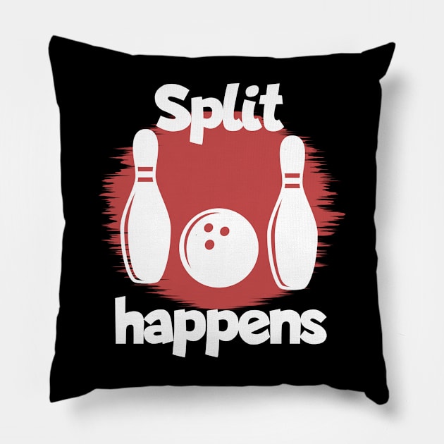 Bowling split happens red Pillow by maxcode