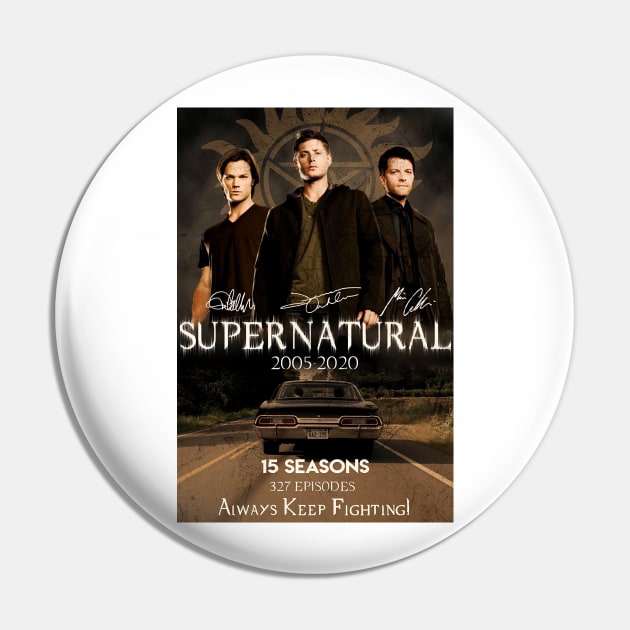 Supernatural 15 Seasons 327 Episodes Always Keep Fighting for Ma Pin by Den Tbd