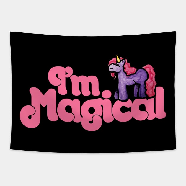 I'm magical unicorn art Tapestry by bubbsnugg