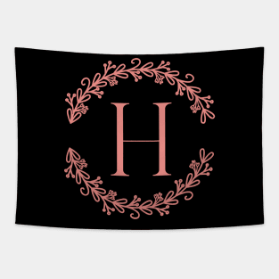 Pink Monogram- Letter H Tapestry