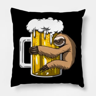 Sloth Beer Party Pillow