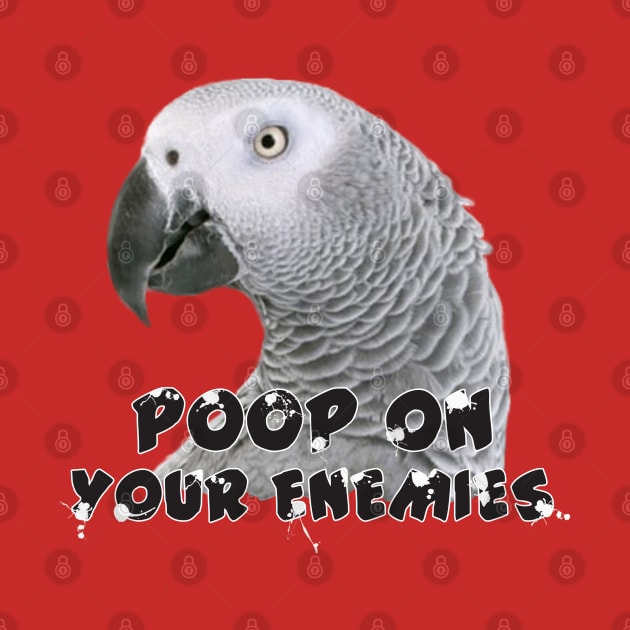 African Grey Parrot Poop on Enemies by Einstein Parrot