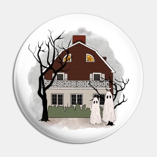 Ghost Visiting Horror House Pin