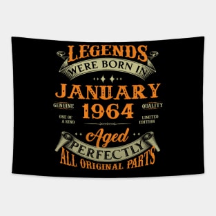 Legends Were Born In January 1964 60 Years Old 60th Birthday Gift Tapestry