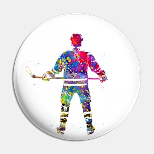 Hockey Player Girl Pin