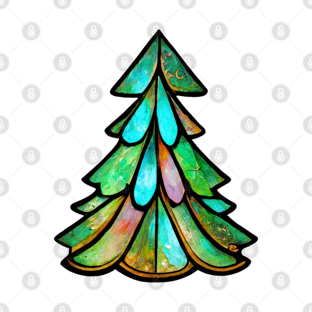 Art Nouveau Style Stained Glass Christmas Tree by Journey2JoyCreations