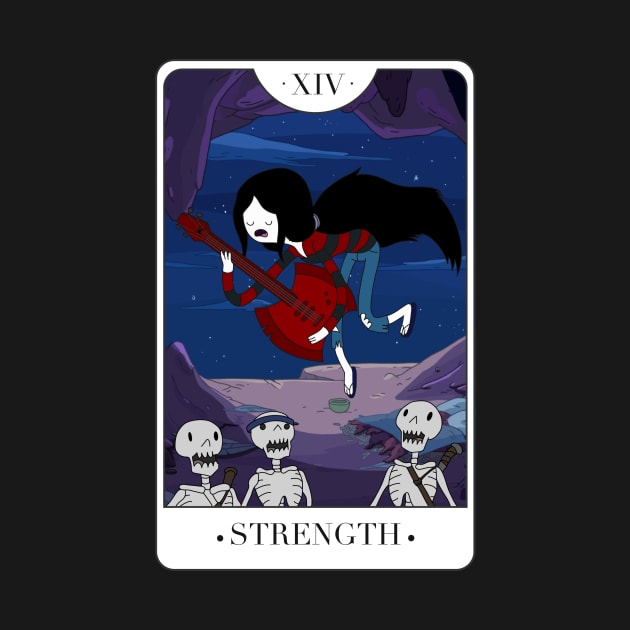 Strength  - Marceline The Vampire Queen Tarot Card by kvothewordslinger