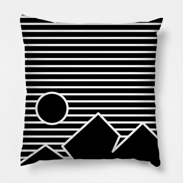 Mountain Stripes Pillow by VEKTORKITA