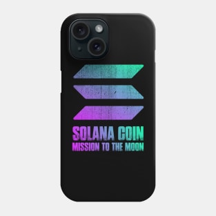 Vintage Solana Coin Mission To The Moon Crypto Token Cryptocurrency Wallet Birthday Gift For Men Women Phone Case