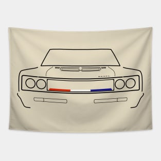 AMC Rebel The Machine 1970 classic muscle car black outline graphic Tapestry