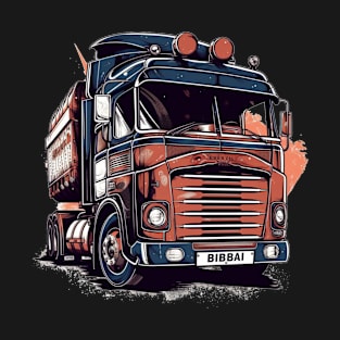 Distressed grunge classic cabover truck or lorry a big rig T-Shirt