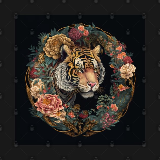 Floral tiger by BloodRubyz