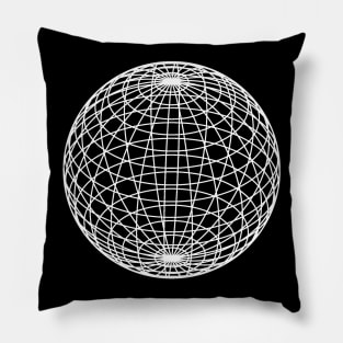 Wireframe sphere [black] Pillow