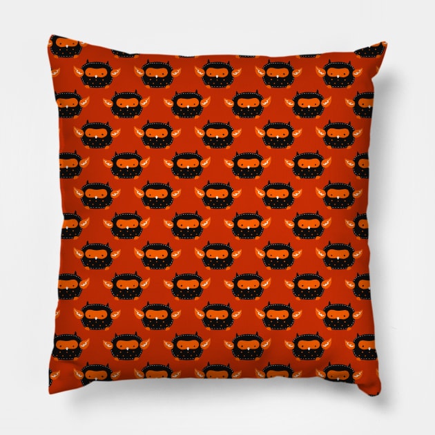 Cutesy Halloween Owl Pattern Pillow by saradaboru