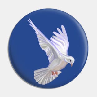 Flying White Angelic Dove Bird Pin