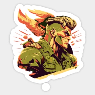 Sonic Boom Guile Street Fighter Sonic Boom Kick Move Sticker for Sale by  hip-hop-art