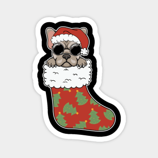 Cool Pug Sock Funny Pug Santa Christmas Stocking Magnet